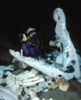 Vicky with giant croc skull in hippo graveyard - click to view detail